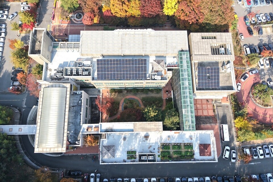 공공건물 태양광 자가발전시설 드론 전경. 사진=대구 달서구