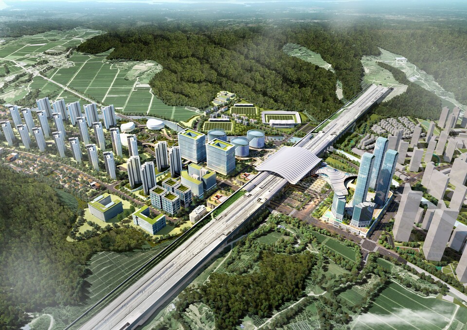 KTX 경주역 일대 역세권 지구 사업 조감도. 사진=경주시
