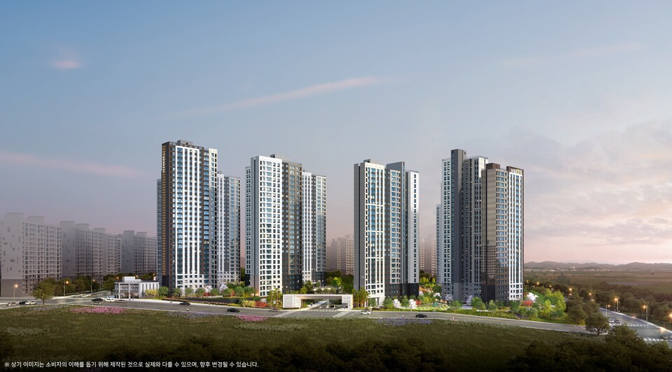 두산위브더제니스 센트럴 천안 석경 투시도./두산건설