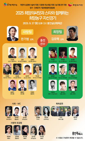 한기범희망나눔, 27일 희망농구 자선 경기 개최... 출전 선수 면면은