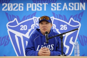 <b>박진만</b> 삼성 감독 "구자욱 유무 큰 차이, 지명타자 기용"